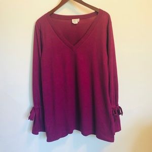 Boho purple long sleeve top